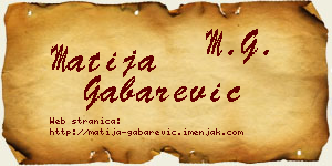 Matija Gabarević vizit kartica